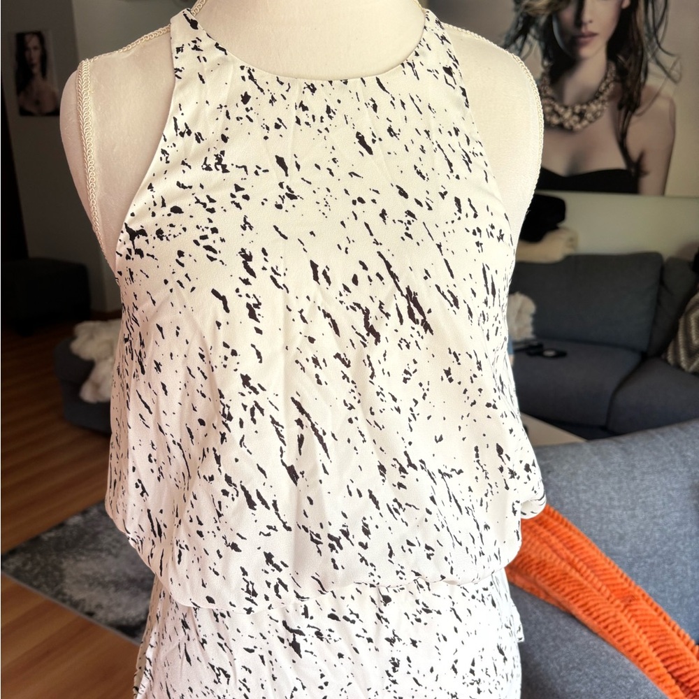 Elegant Black and White Midi Dress - Picture 2 of 5